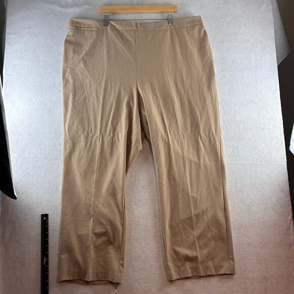 Catherines Refined Beige Pull-On Pants Size 3X Straight Leg Flat Front NWT READ - Picture 1 of 14